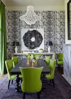 اتاق ناهار خوری سبز و سیاه - معاصر - اتاق ناهار خوری