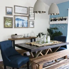 به روزرسانی Vining and Rustic Inspired Blue Navy Blue Dining Room |  LZ کاتکارت