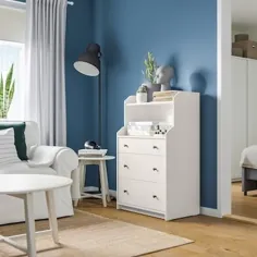 3 کشوی HAUGA با قفسه ، سفید ، 271 / 2x455 / 8 "- IKEA