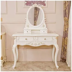 میز آرایش میز اتاق آرایشی اتاق خواب نجیب و لوکس اروپایی ساده میزهای آرایشی شاهزاده خانم سفید 602 (10043146 سانتی متر G -طلا