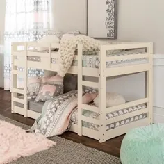 تایلر کوچک و تایلر و زیتون براونینگ تختخواب کاج جامد با تختخواب سفلی کم رنگ (سفید) ، تک جنسیت کودکان