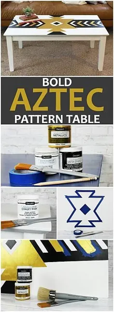 DecoArt Blog - DIY - Bold Aztec Table Table