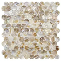 کاشی Merola Tony Conchella Penny Natural 11-1 / 4 in. x 11-5 / 8 in. Natural Seashell Mosaic Tile (0.91 ft. ft / Sheet) -GDXCPNN - The Home Depot