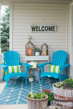 ایده های تزئین ایوان جلویی با صندلی های عالی Adirondack • خانه ما اکنون یک خانه است