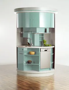 یک آشپزخانه دایره ای که باعث صرفه جویی در فضا می شود