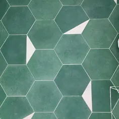 کاشی های سیمانی شش ضلعی سبز |  کارخانه موزاییک