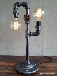 چراغ رومیزی مدرن روشنایی صنعتی لوله آهن |  اتسی