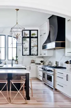 25 ایده کابینت آشپزخانه سیاه و سفید