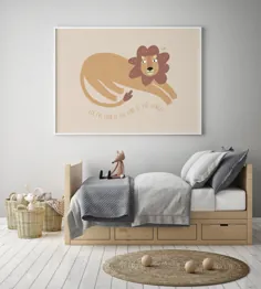 Lion Nursery Print کودکان و نوجوانان قابل چاپ دیوار دکوراسیون اتاق پسران هنر |  اتسی