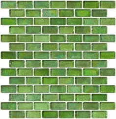 3/4 1 1 1/2 اینچ کاشی مترو شیشه ای رنگین کمانی سبز