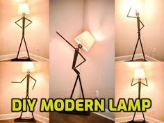 چراغ طبقه مدرن DIY |  DIY آسان ، ارزان و سرگرم کننده