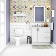 گزینه های سبک غرور حمام تک ظرفشویی 36 اینچی با روکش مرمر سفید (شامل آینه) Lowes.com