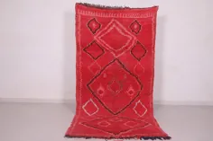 فرش قرمز مراکشی 5.4 FT X 7.3 FT Vintage فرش مراکشی |  اتسی