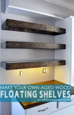 قفسه های شناور چوب قدیمی - DIY با دستورالعمل ها!