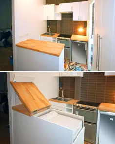 ماشین لباسشویی پنهان در آشپزخانه