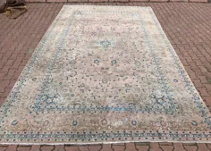 فرش بزرگ ترکی فرش آبی فرش ترکیبی 9.7x12.6ft قرمز |  اتسی
