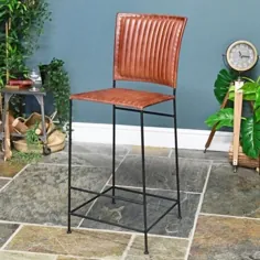 چهارپایه چوبی مربع آهنی و قهوه ای تیره "The Knole"