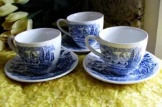 مجموعه چای 6 پارچه چینی سفید سفید حومه کشور |  اتسی