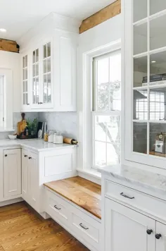 آشپزخانه با صندلی داخلی پنجره - انتقالی - آشپزخانه