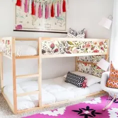 برچسب های تختخواب دخترانه IKEA KURA BED برچسب های تخت خواب کورا rainbow ikea |  اتسی