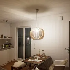 چراغ آویز چوبی به سبک اسکاندیناوی / لامپ طرح / آشپزخانه |  اتسی