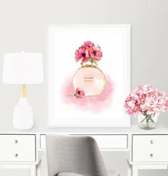 آرایش چاپ دیواری هنر شلاق گل رز رز دکور اتاق خواب مژه |  اتسی