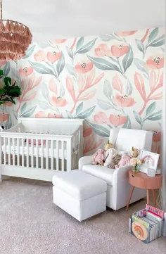 ایده اتاق خواب کاغذ دیواری گل