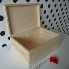 جعبه اسباب بازی کاج سفید گره دار ساده جعبه اسباب بازی جعبه چوبی چوبی |  اتسی