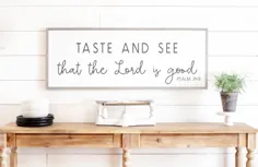 تابلوهای آشپزخانه |  بچشید و ببینید خداوند خوب است |  تابلوهای دیواری آشپزخانه |  مزمور 34 8 |  تزیین دیواری آشپزخانه |  تابلوهای اتاق ناهارخوری