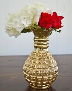 گلدان تزئینی شیشه عطارد طلایی