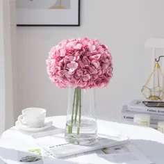 گیاهان مصنوعی Hydrangea Silk Hydrangea تزئین عروسی Scrapbooking گل جعلی گلدان برای تنظیم میز خانه حمام صنایع دستی باغ |  آرزو کردن