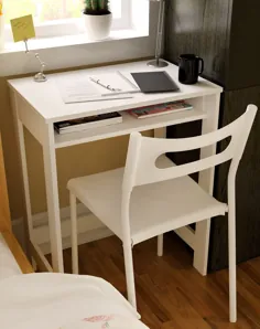 میز تحریر رایانه ای چوبی Ikazs White میز کار / ایستگاه کاری / مطالعه رایانه ساده و سفید
