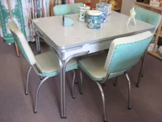 میز و صندلی های یخ شکسته خاکستری Mid Century