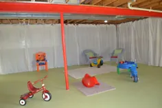 زیرزمین Playroom به روز شده و میله پرده سیم DIY