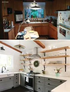 چنین نفس گیر قبل و بعد (آشپزخانه خانه مزرعه) |  شرکت طراحی جونز