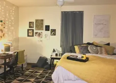 خاکستری + اتاق خوابگاه زرد