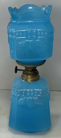 Antique Victorian Sparr Brenner Powder Blue Miniature GWTW چراغ روغن ضیافت |  eBay