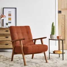 صندلی لهجه ای قاب چوبی Arkin - نارنجی