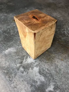 چهارپایه چوبی لبه خام