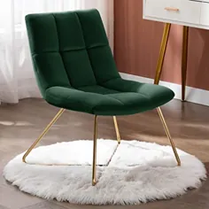 صندلی لهجه Duhome Velvet Accent Retro Leisure Lounge صندلی صندلی غرور صندلی مدرن مدرن برای اتاق نشیمن اتاق خواب با پایه های فلزی طلای صورتی سالمون 1 عدد