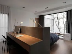 ایده طراحی اتاق خواب - میز تحریر ساخته شده در قسمت پشتی صفحه