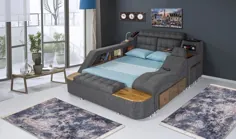 تختخواب هوشمند تخت خواب کشو قاب مبلمان مدرن قیمت مناسب قیمت پارچه Nubuck مقاوم در برابر لکه تمیز کردن آسان قابل اعتماد - دیوارپوش ها - تزئین زندگی خانه خود