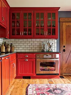 کابینت های آشپزخانه قرمز رستیک 2021