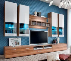 Torino 4 - واحد دیواری آلو / سفید تلویزیون