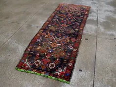 فرش عتیقه مضطرب ایرانی همدان 2'8 "X7'2" - قالیچه ها و گلیم های قدیمی هانت