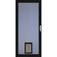 LARSON Signature Pet Door 36-in x 81-in Black Full View Universal Reversible Aluminium Storm Door Lowes.com