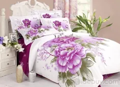 مجموعه گل ملافه روتختی 4 تکه جلوی لحاف Splendid Cotton Little Purple Print