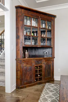 Rustic Dry Bar، Corner Cabinet