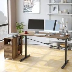 میز ایستاده قابل تنظیم ارتفاع دفتر خانگی با هاچ