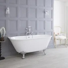 میلان ریچموند - حمام سنتی سفید به دیوار با انتخاب پا - 1685 میلی متر x 780 میلی متر